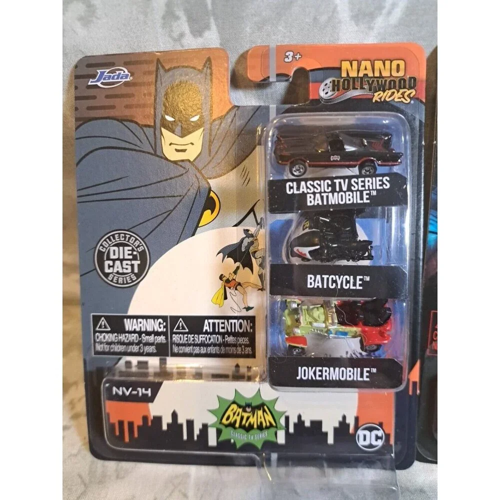 Lot Of (2) JADA New Batman &  1966 TV Batman Hollywood Nano Diecast 3 Pcs Sets‎